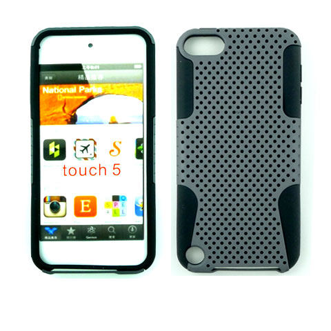 IPOD Touch 5 Mesh Hybrid Case (Gray-Black)